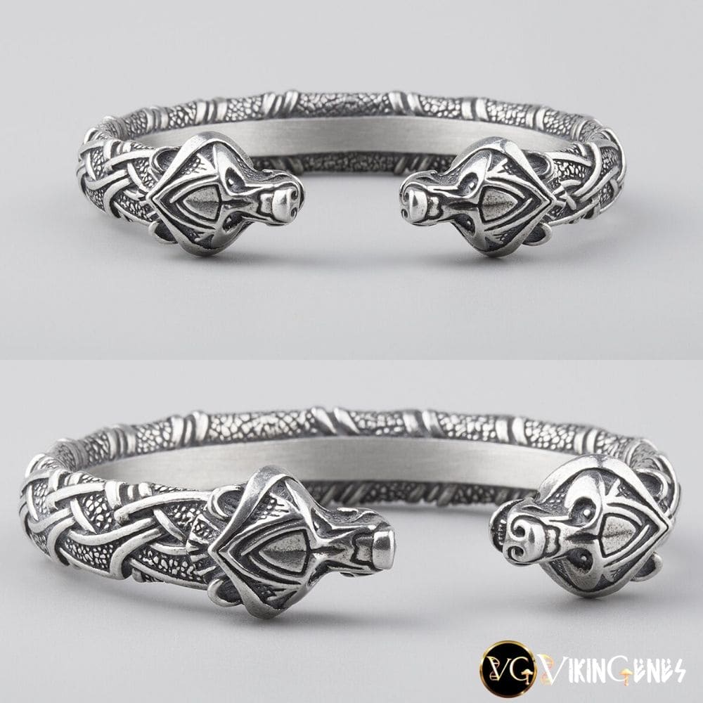 Berserker Arm Ring With Bear Heads