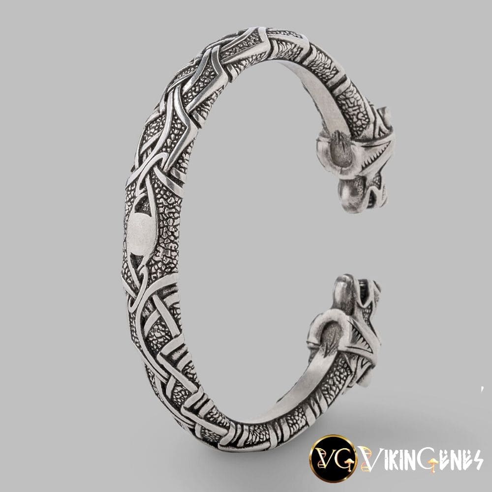 925 STERLING SILVER ARM RING WITH BEAR HEADS