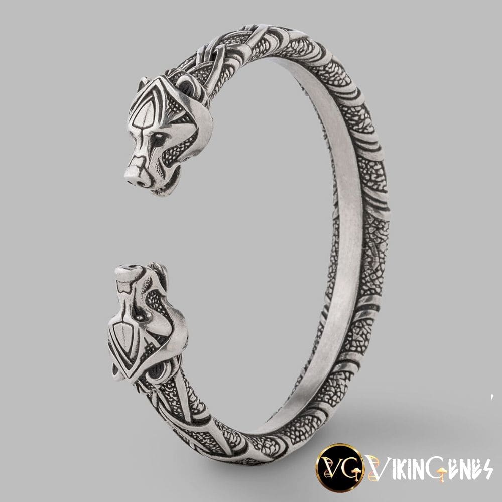 925 STERLING SILVER ARM RING WITH BEAR HEADS