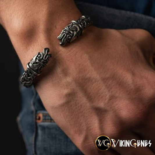 Viking Arm Ring With Odin's Ravens Hugin & Munin