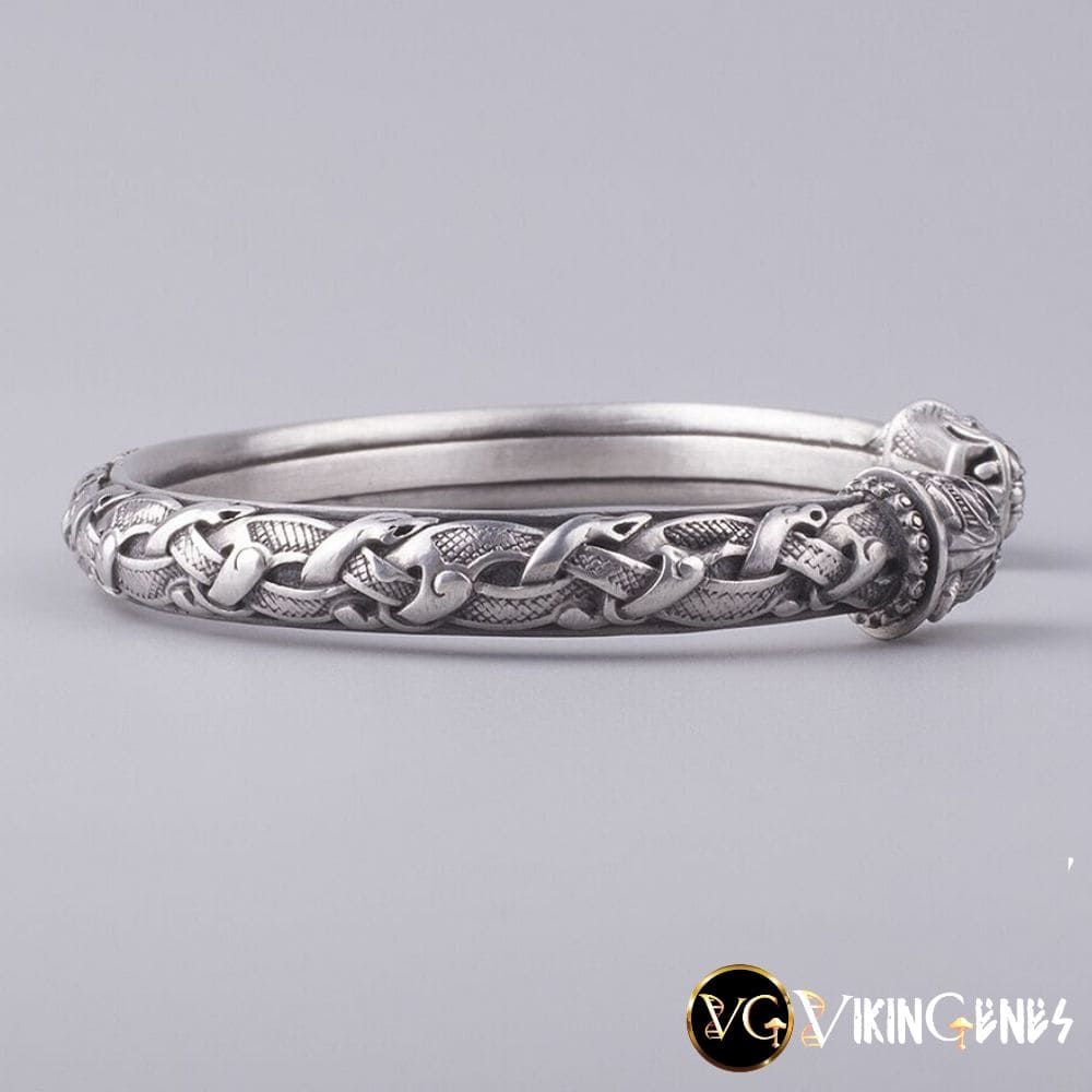 925 Sterling Silver Arm Ring With Dragon's Head