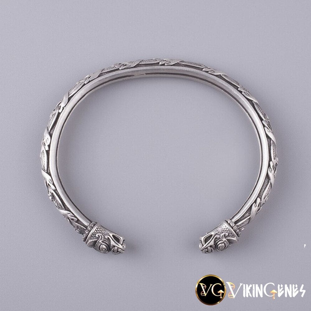 925 Sterling Silver Arm Ring With Dragon's Head