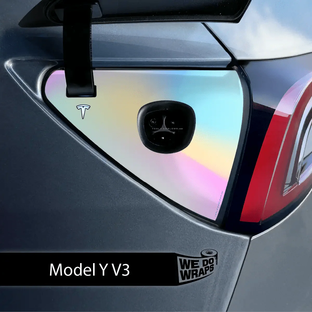 Cotton Candy Gradient Tesla Charge Port Wrap | Model Y