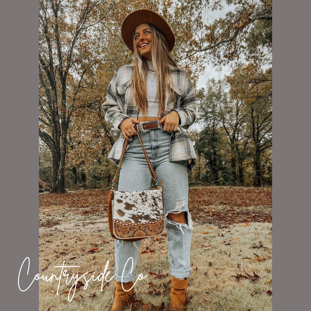 Magdalene Cowhide Concealed Carry Purse