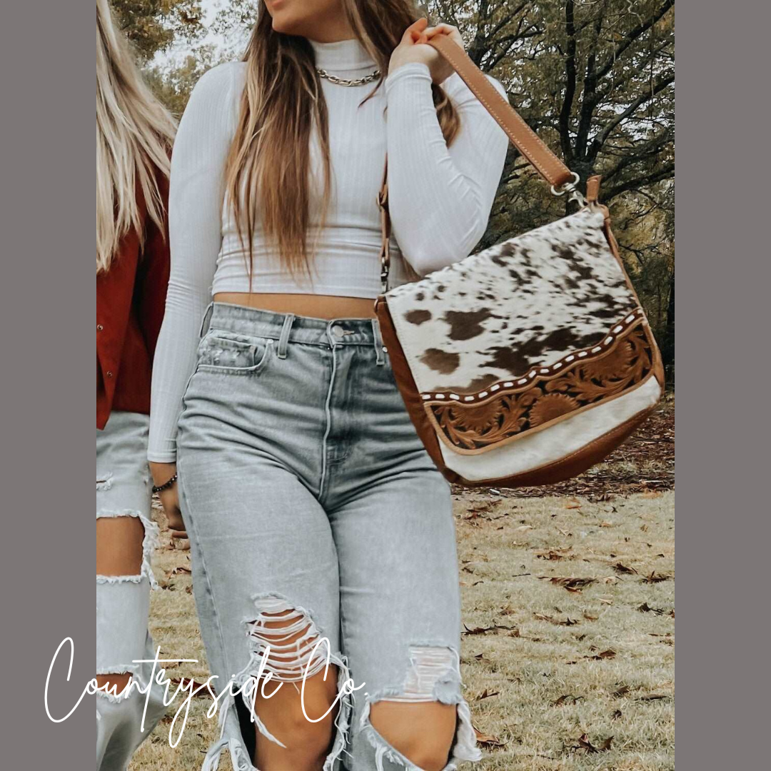 Magdalene Cowhide Concealed Carry Purse