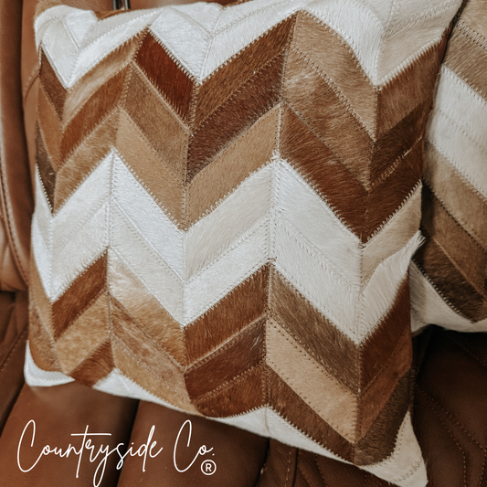 Chevron Cowhide Throw Pillow Cover