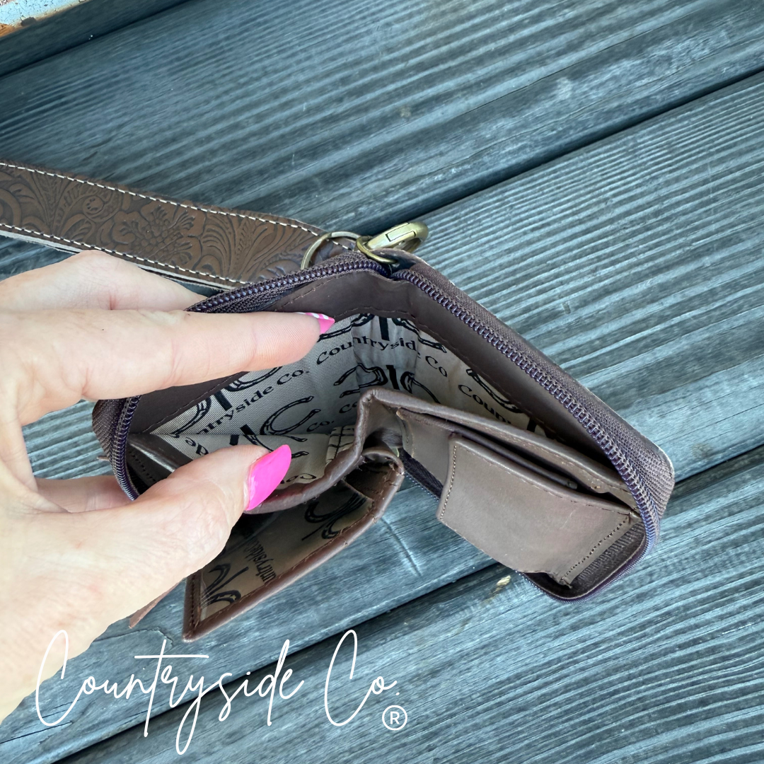 The Saddle Bum Checkered Mini Wallet Keychain