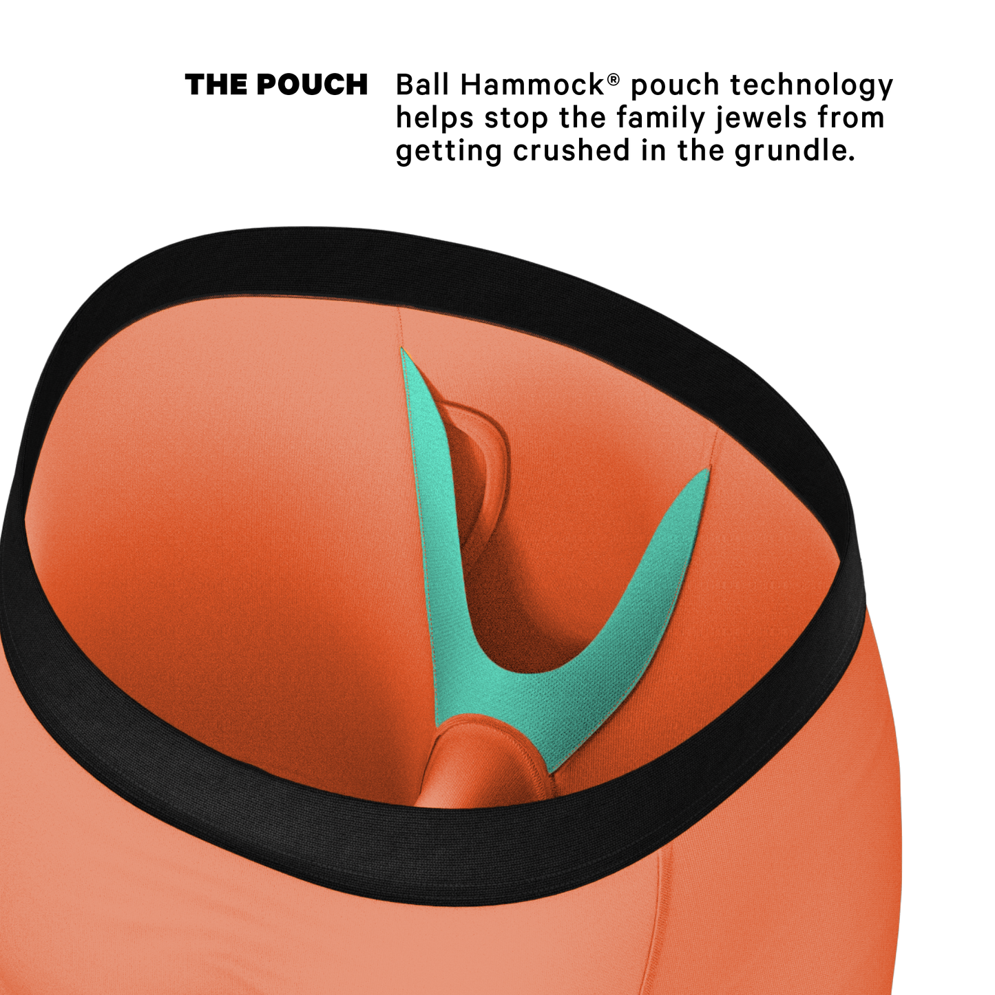 The Crossing Guard | Orange Long Leg Ball Hammock® Pouch Underwear with Fly