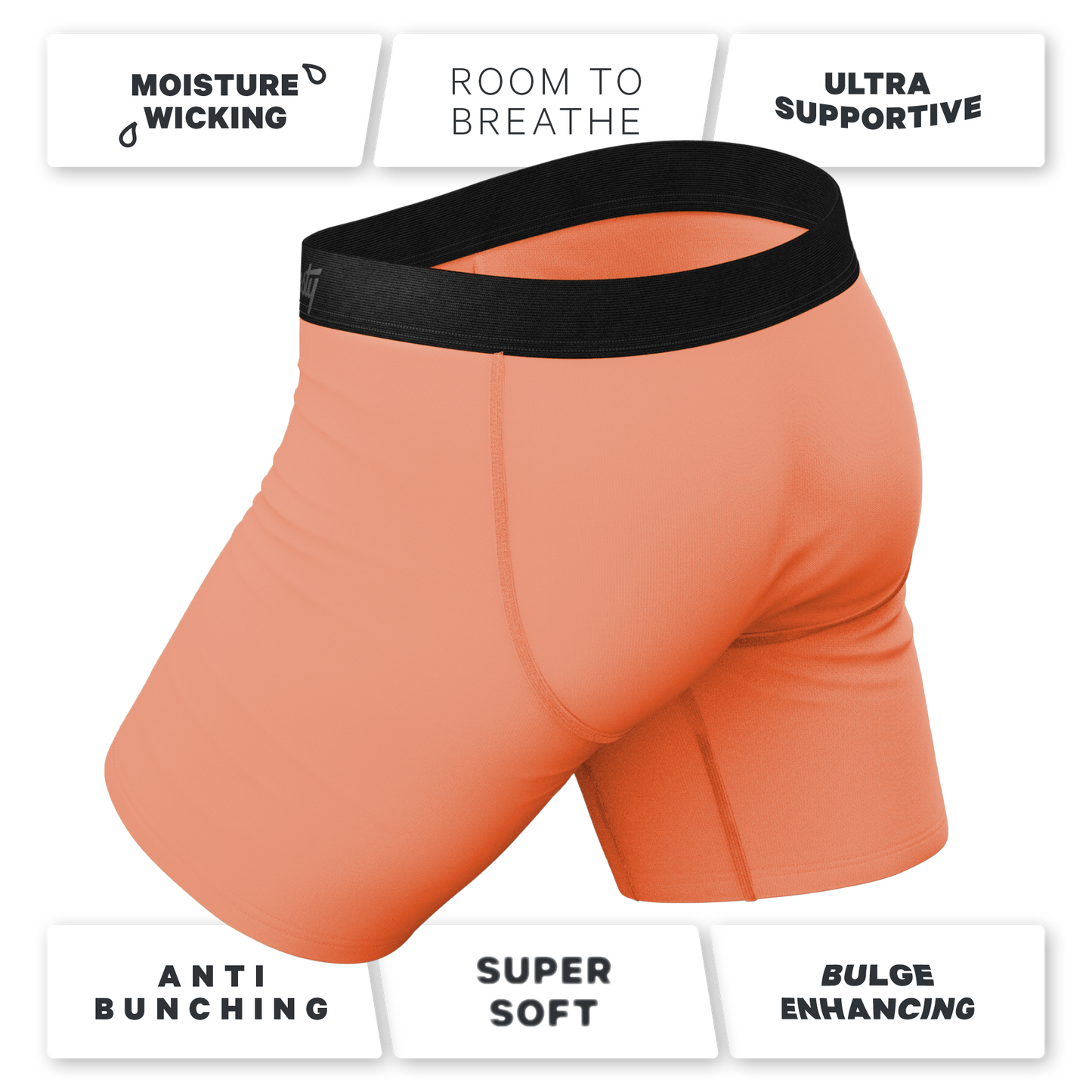 The Crossing Guard | Orange Long Leg Ball Hammock® Pouch Underwear with Fly