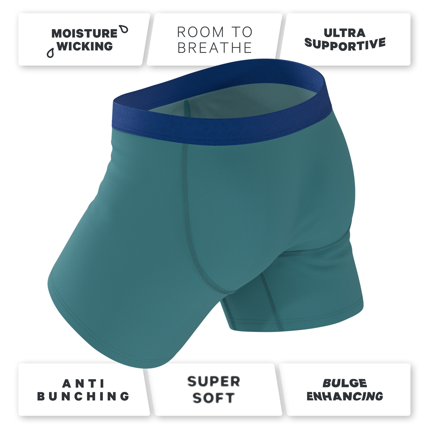 The Curacao | Teal Ball Hammock® Pouch Underwear With Fly