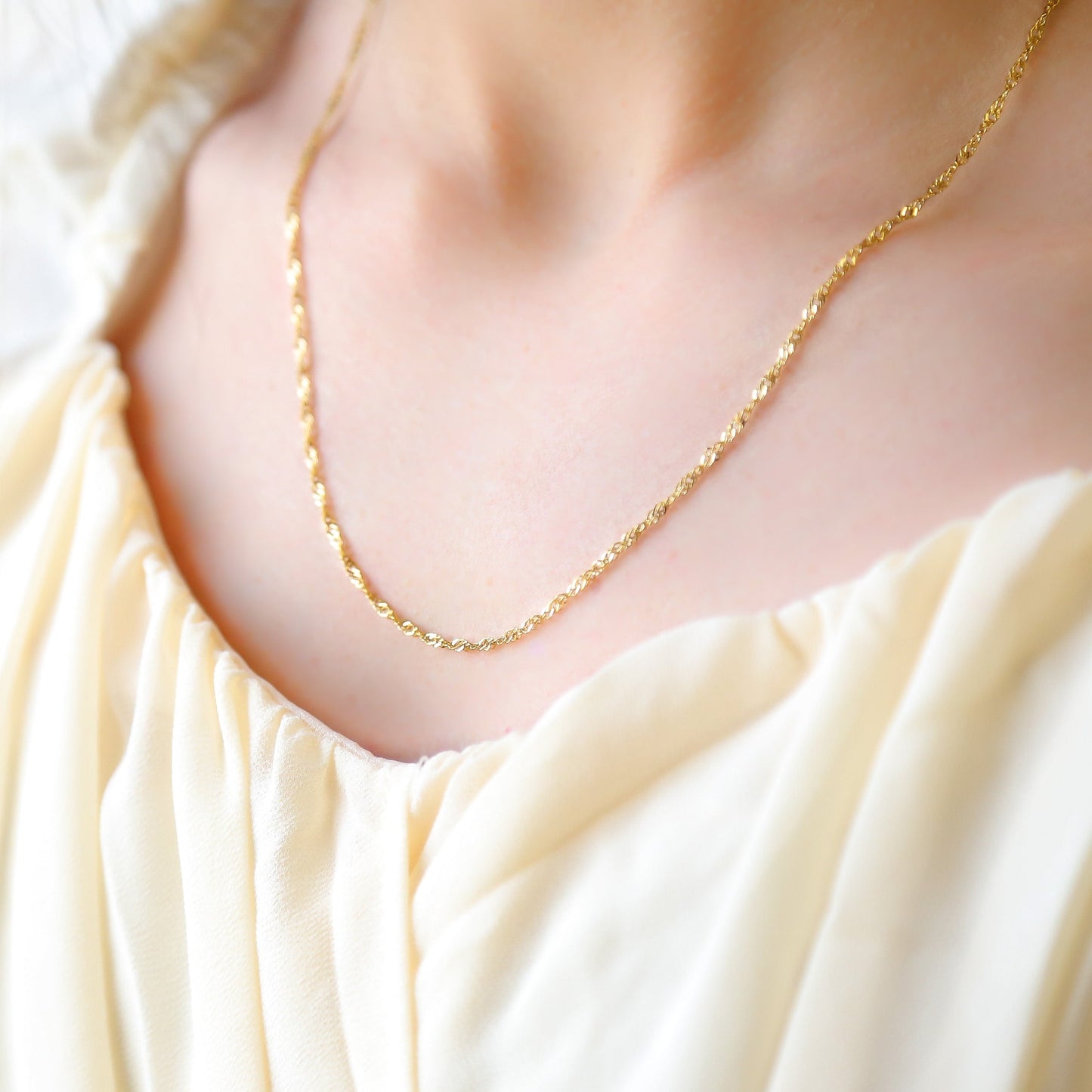 CURRENT - 18K Gold or Silver Twisted Chain Necklace