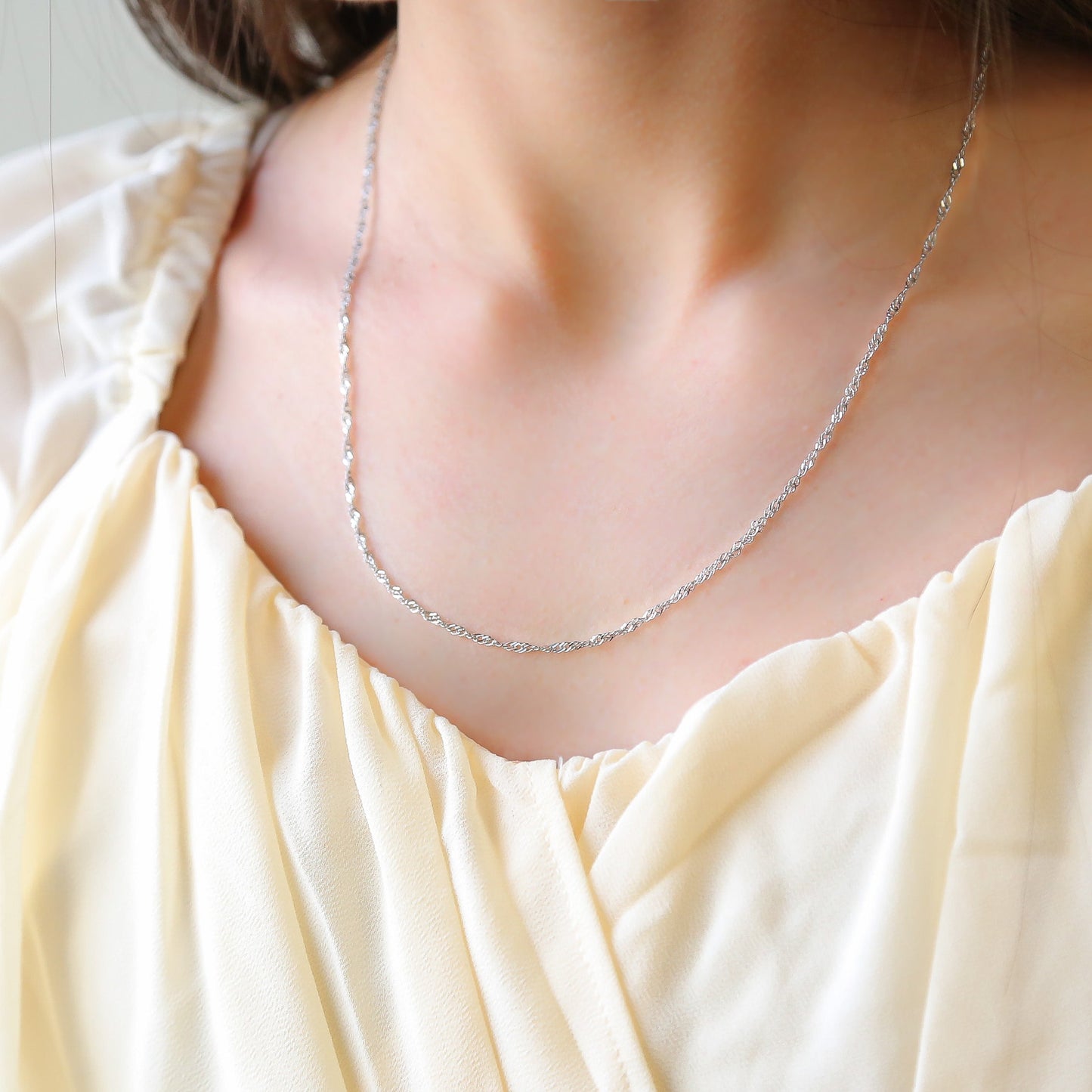 CURRENT - 18K Gold or Silver Twisted Chain Necklace