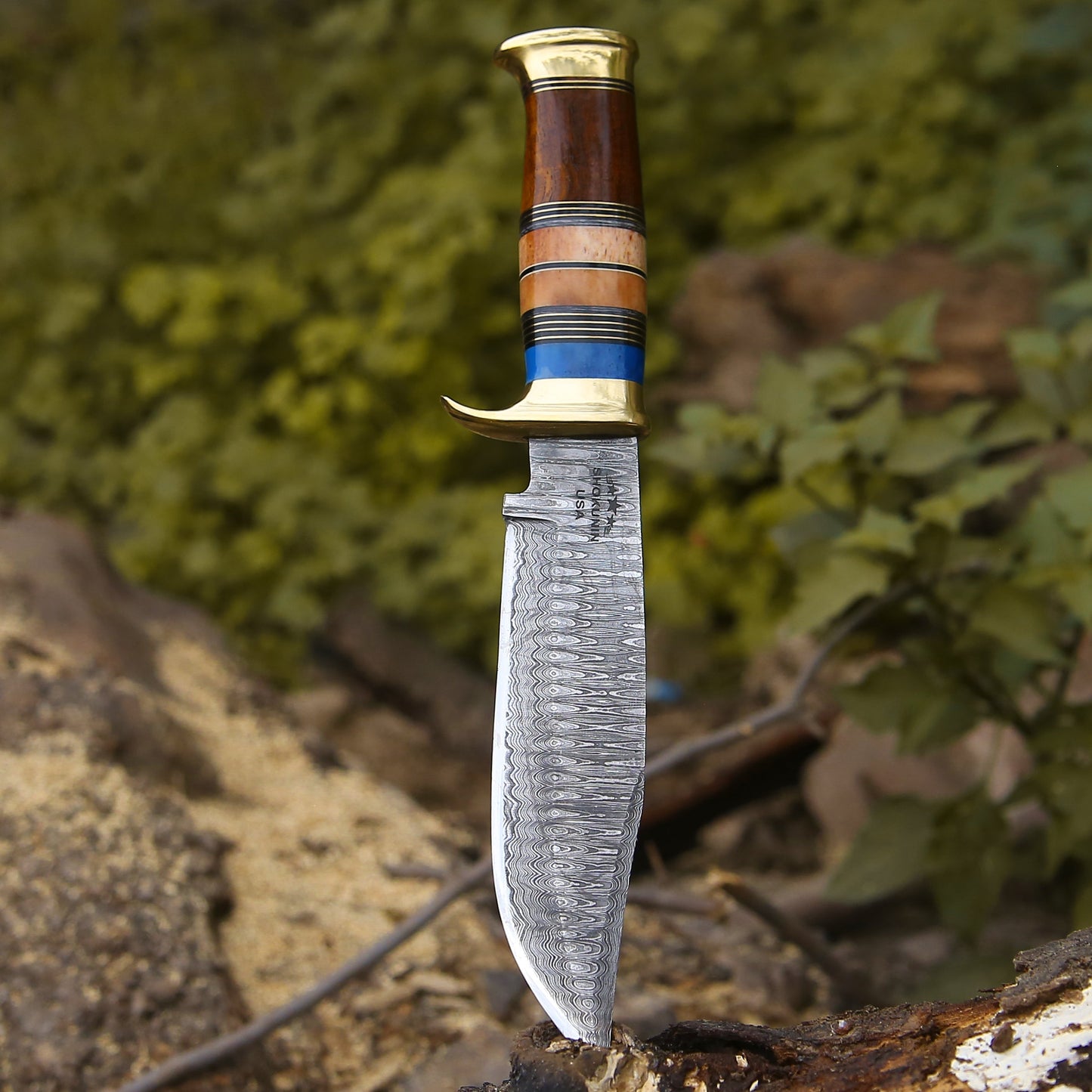 Skywalker Custom Hunting Knife with Bone & Wood Composite Handle