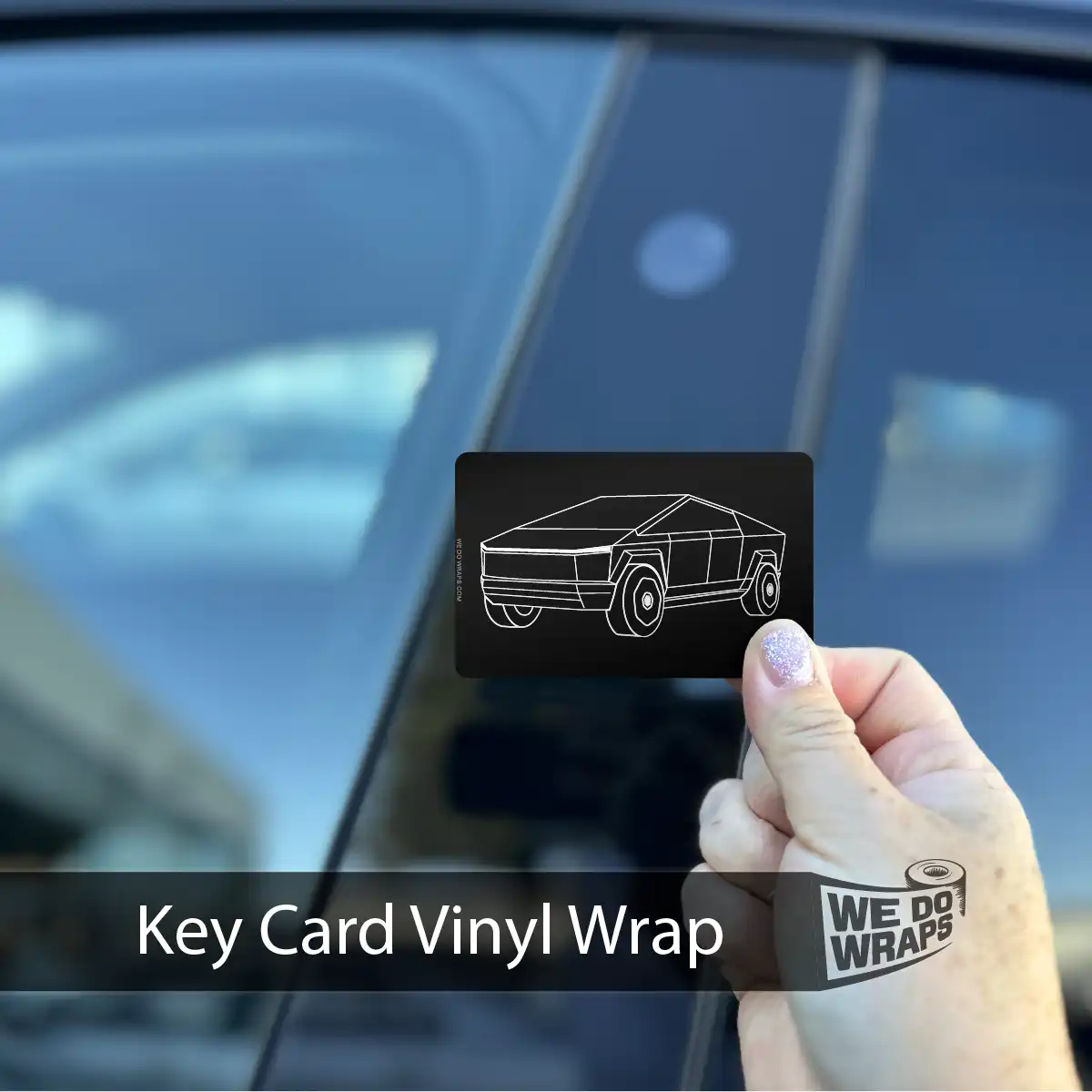 Cybertruck Profile Line Art | NFC Key Card Wrap