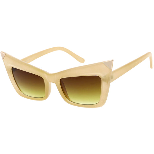 Sharp High-Pointed Metal Tip Designer-Inspired Fashion Cat Eye Sunglasses D004