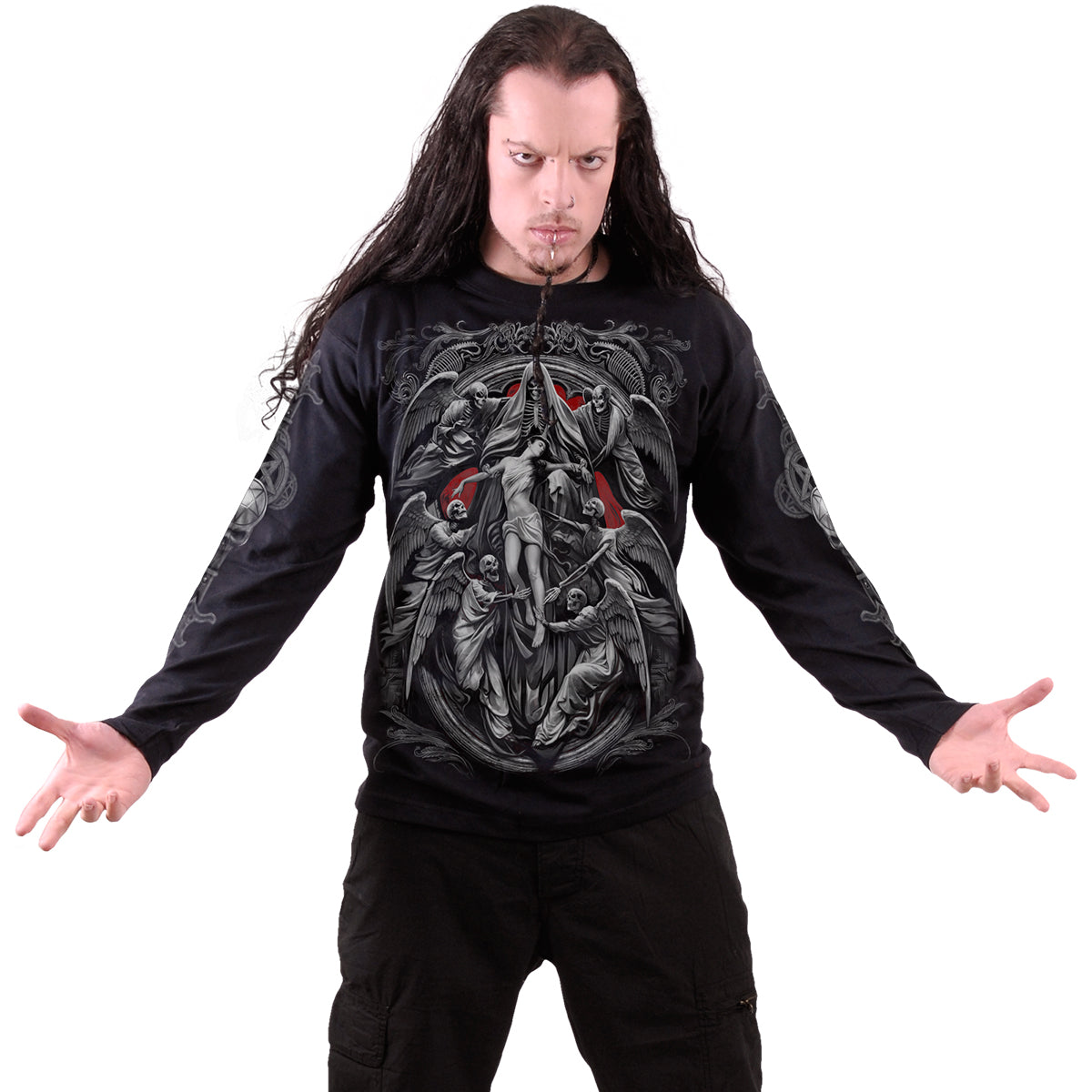 REAPER'S DOOR - Longsleeve T-Shirt Black