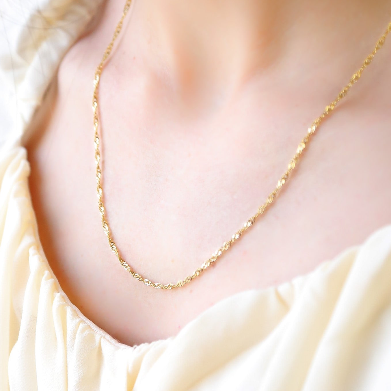 CURRENT - 18K Gold or Silver Twisted Chain Necklace
