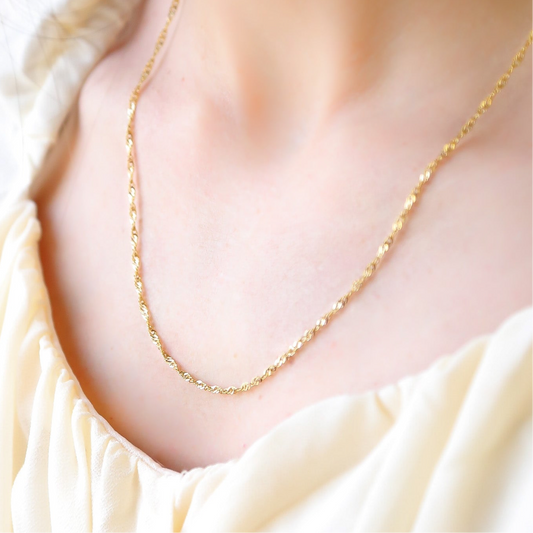CURRENT - 18K Gold or Silver Twisted Chain Necklace