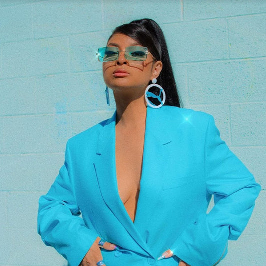 Luxe Color Tinted Bevelled Lens Metal Rectangle Sunglasses D224