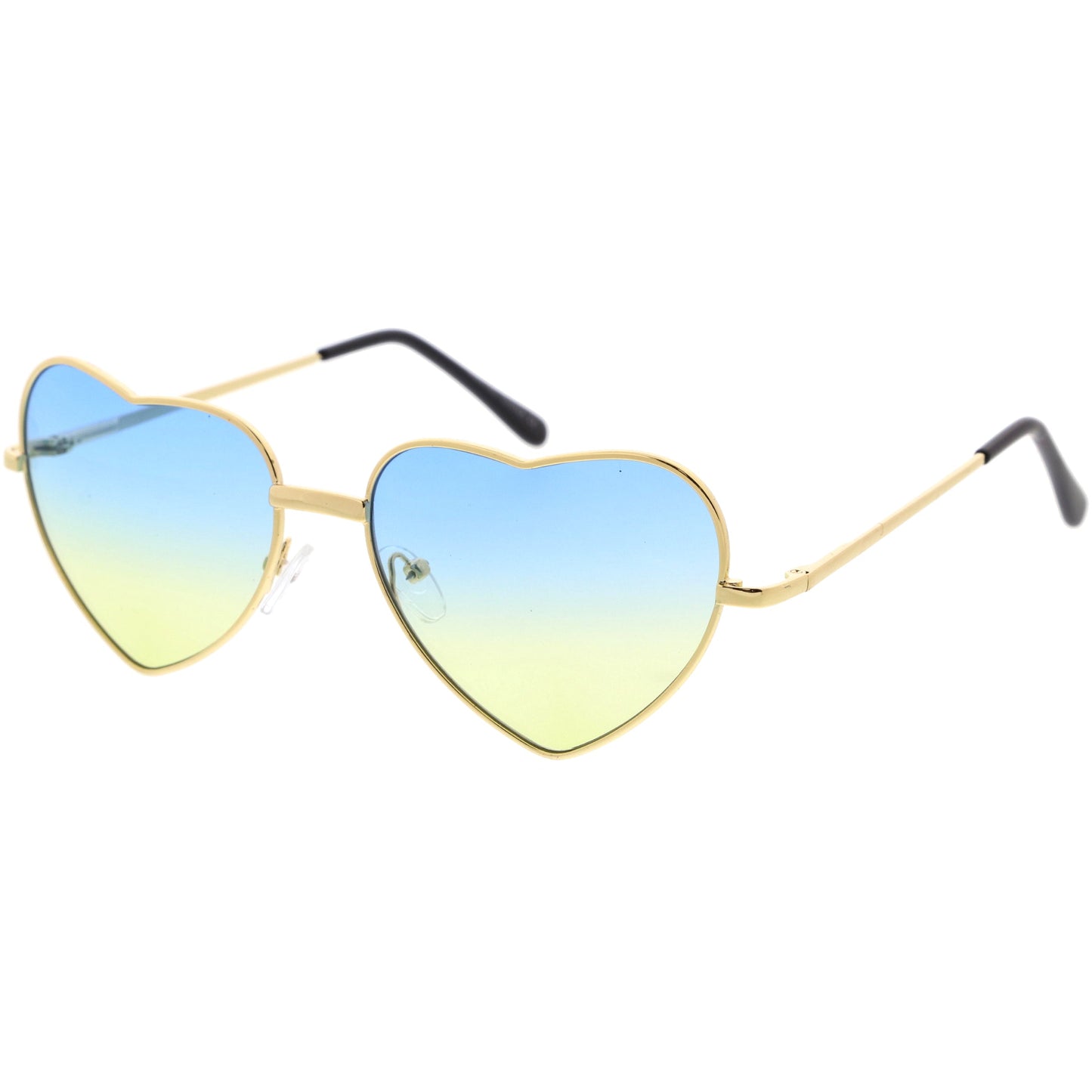 Sweet Gradient Lens Rainbow Fashion Metal Heart Sunglasses D239