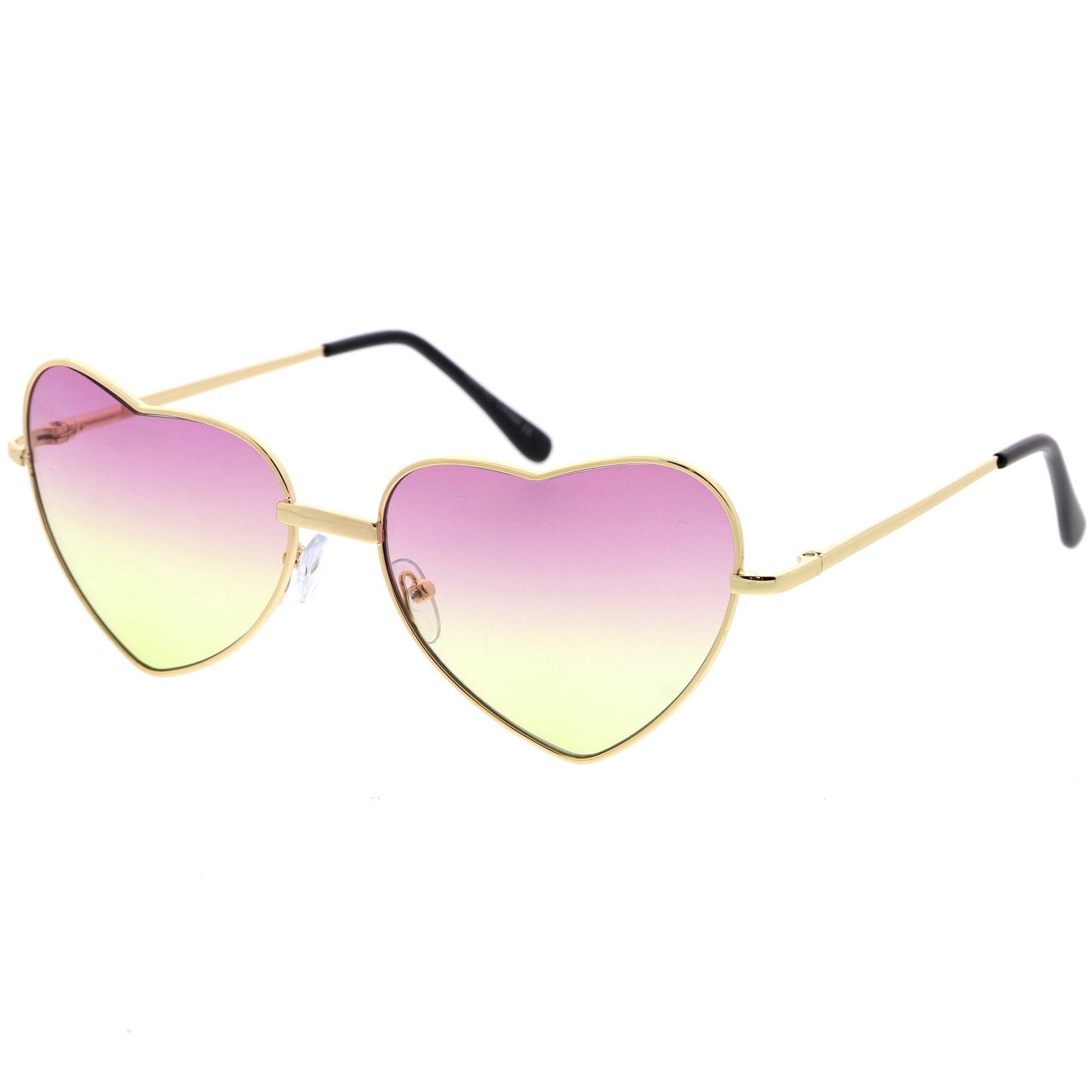 Sweet Gradient Lens Rainbow Fashion Metal Heart Sunglasses D239