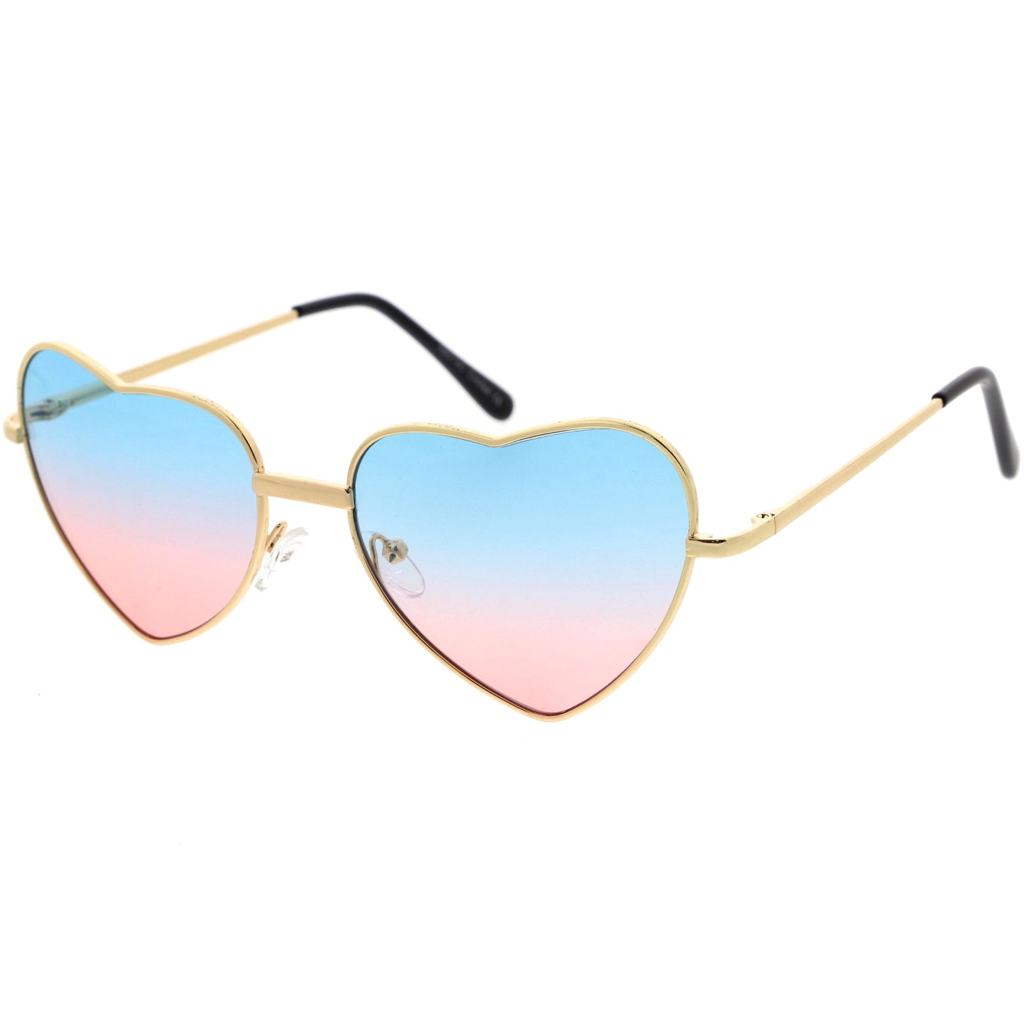 Sweet Gradient Lens Rainbow Fashion Metal Heart Sunglasses D239