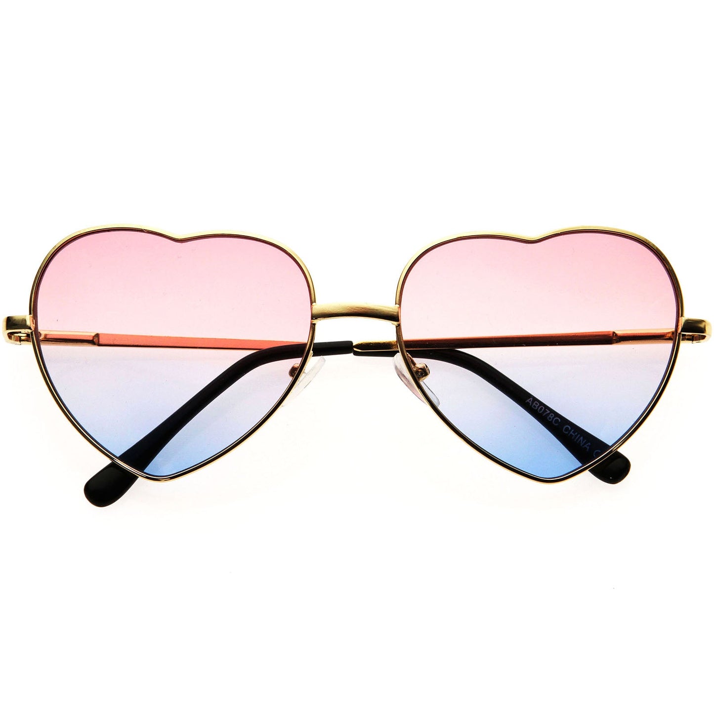 Sweet Gradient Lens Rainbow Fashion Metal Heart Sunglasses D239