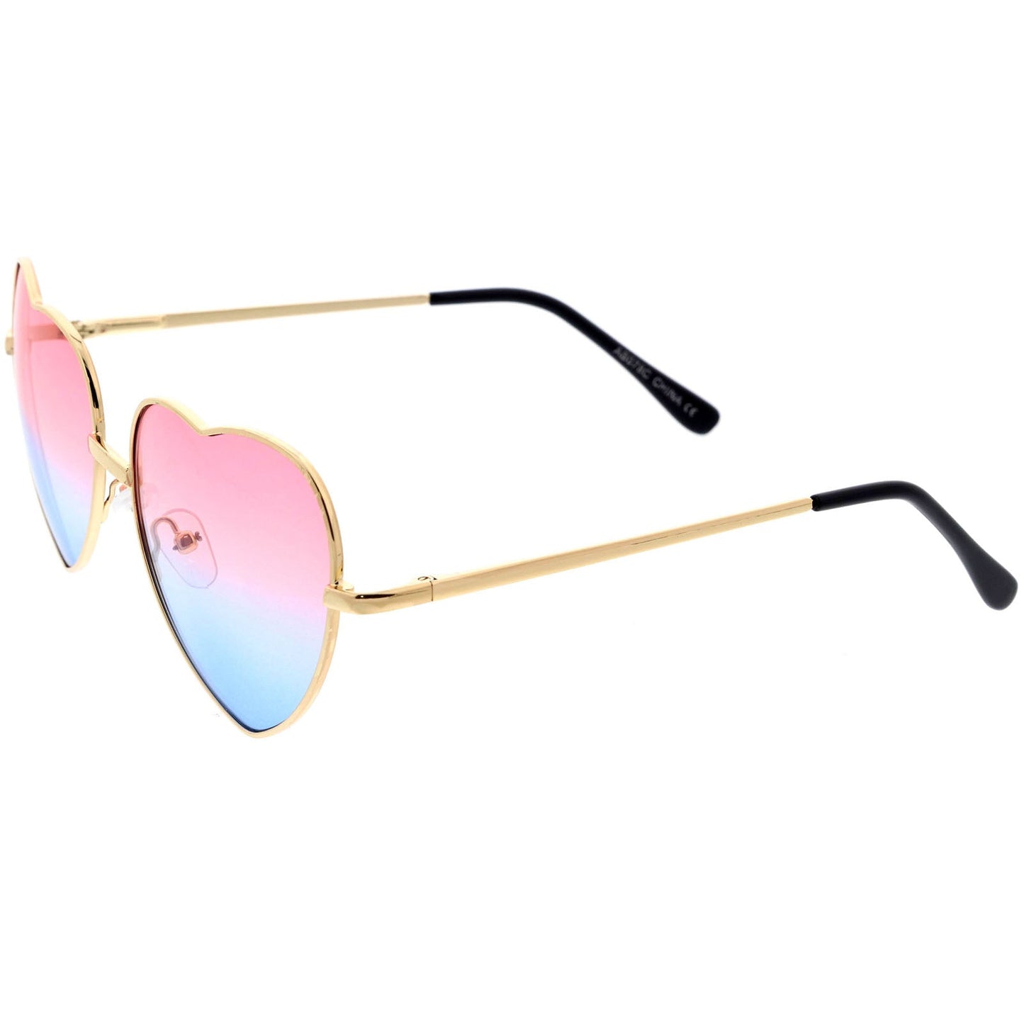 Sweet Gradient Lens Rainbow Fashion Metal Heart Sunglasses D239