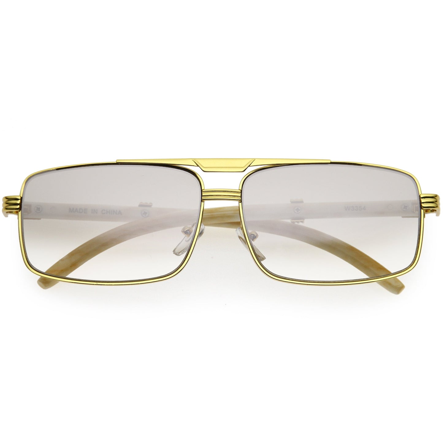 Classy Dapper Neutral Metal Crossbar Square Sunglasses D245