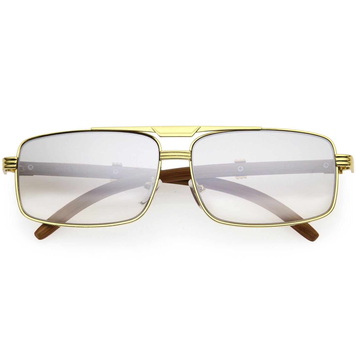 Classy Dapper Neutral Metal Crossbar Square Sunglasses D245