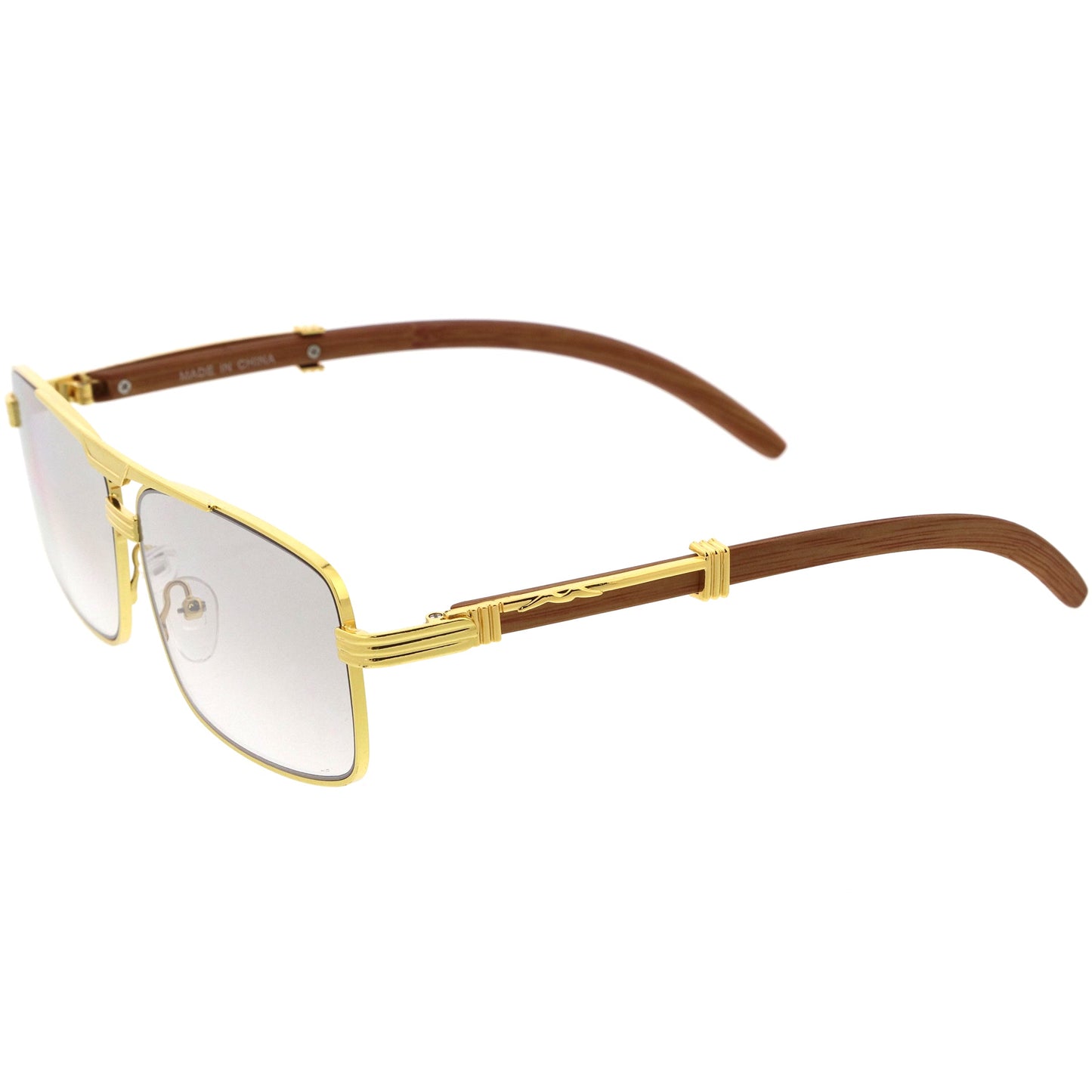 Classy Dapper Neutral Metal Crossbar Square Sunglasses D245