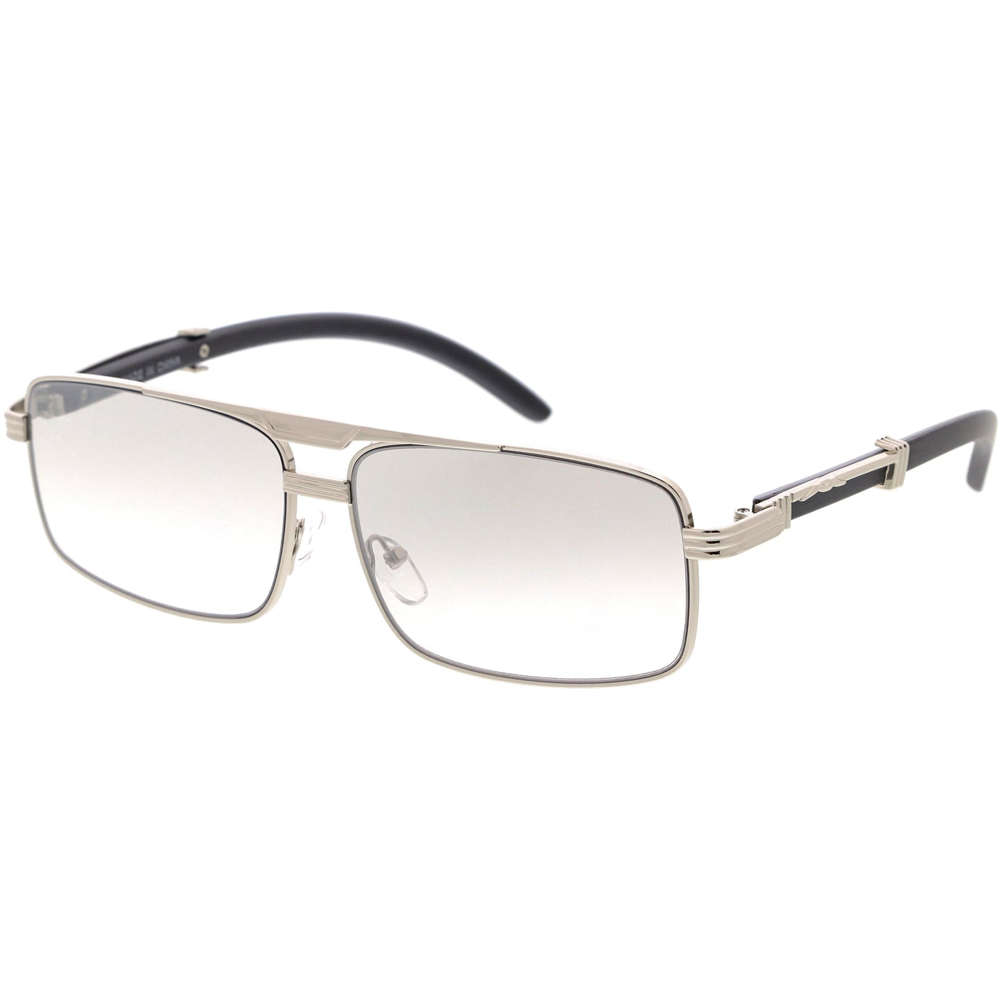 Classy Dapper Neutral Metal Crossbar Square Sunglasses D245