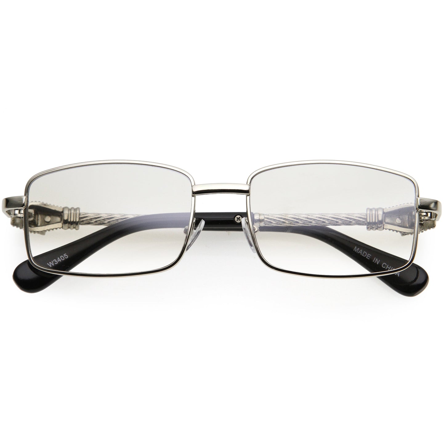 Bold Retro Jaguar Metal Plated Detail Square Sunglasses D247