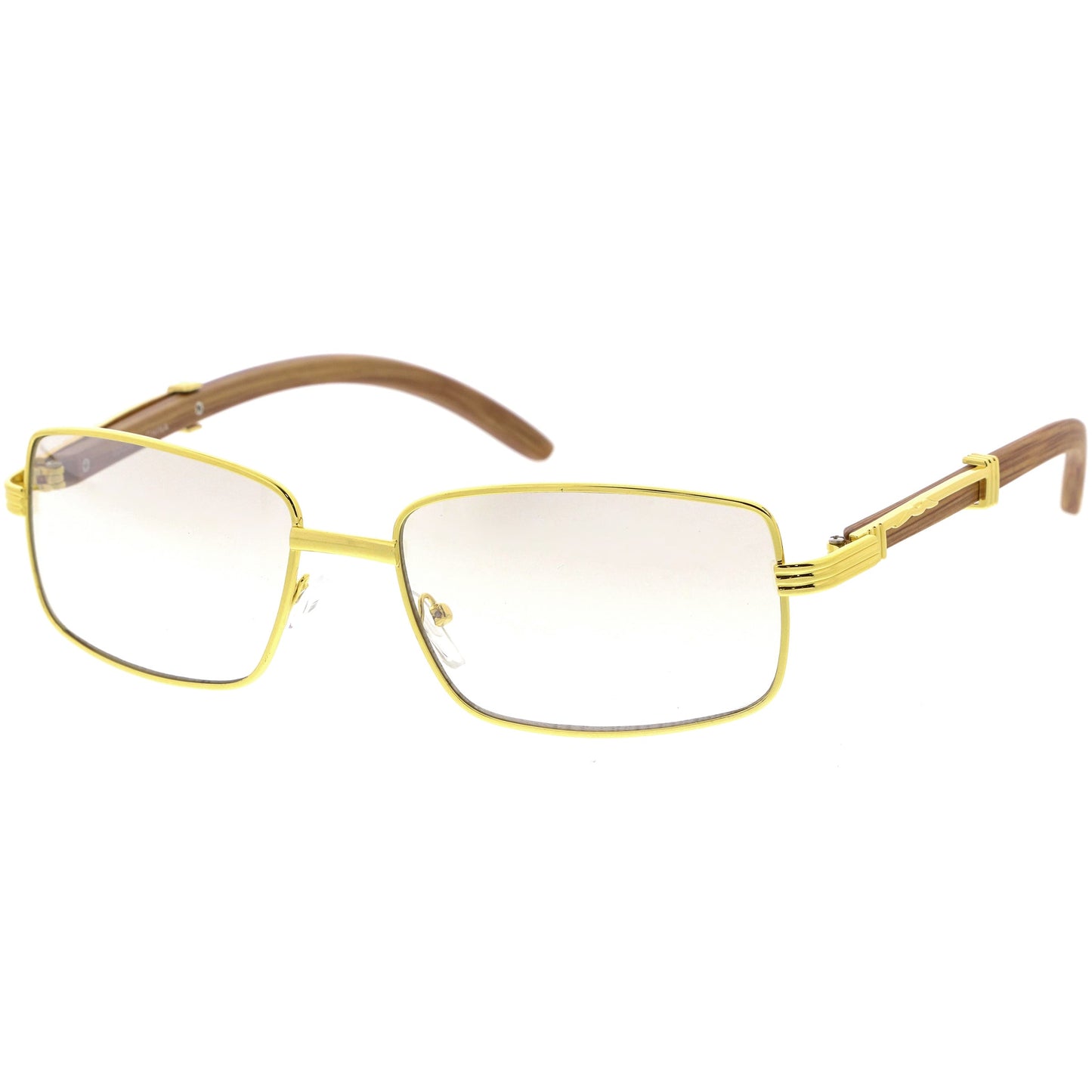 Medium Dapper Sleek Metal Two-Tone Square Sunglasses D249