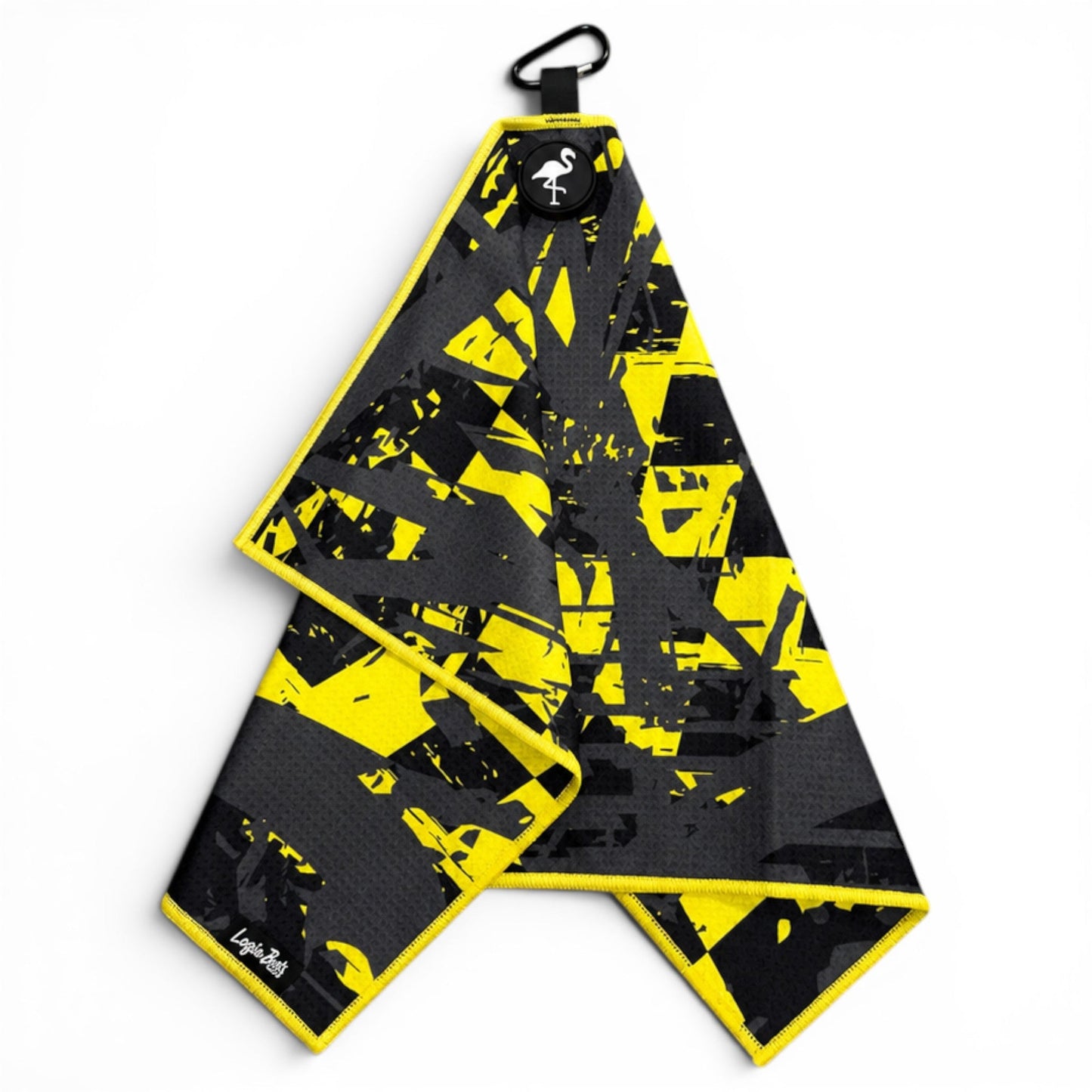 Hazard Hustle Golf Towel | 24” x 16” Microfiber Towel | Magnetic Clip & Carabiner | Premium Golf Accessory