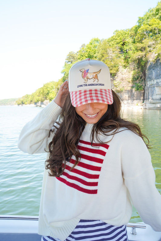 Living The American Dream - Red Gingham Hat