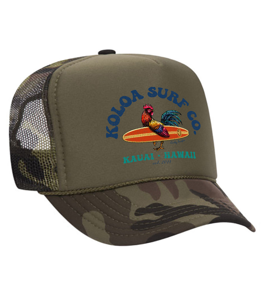 Cocky Surfer Foam Trucker Hat - Classic Mesh Snapback Cap