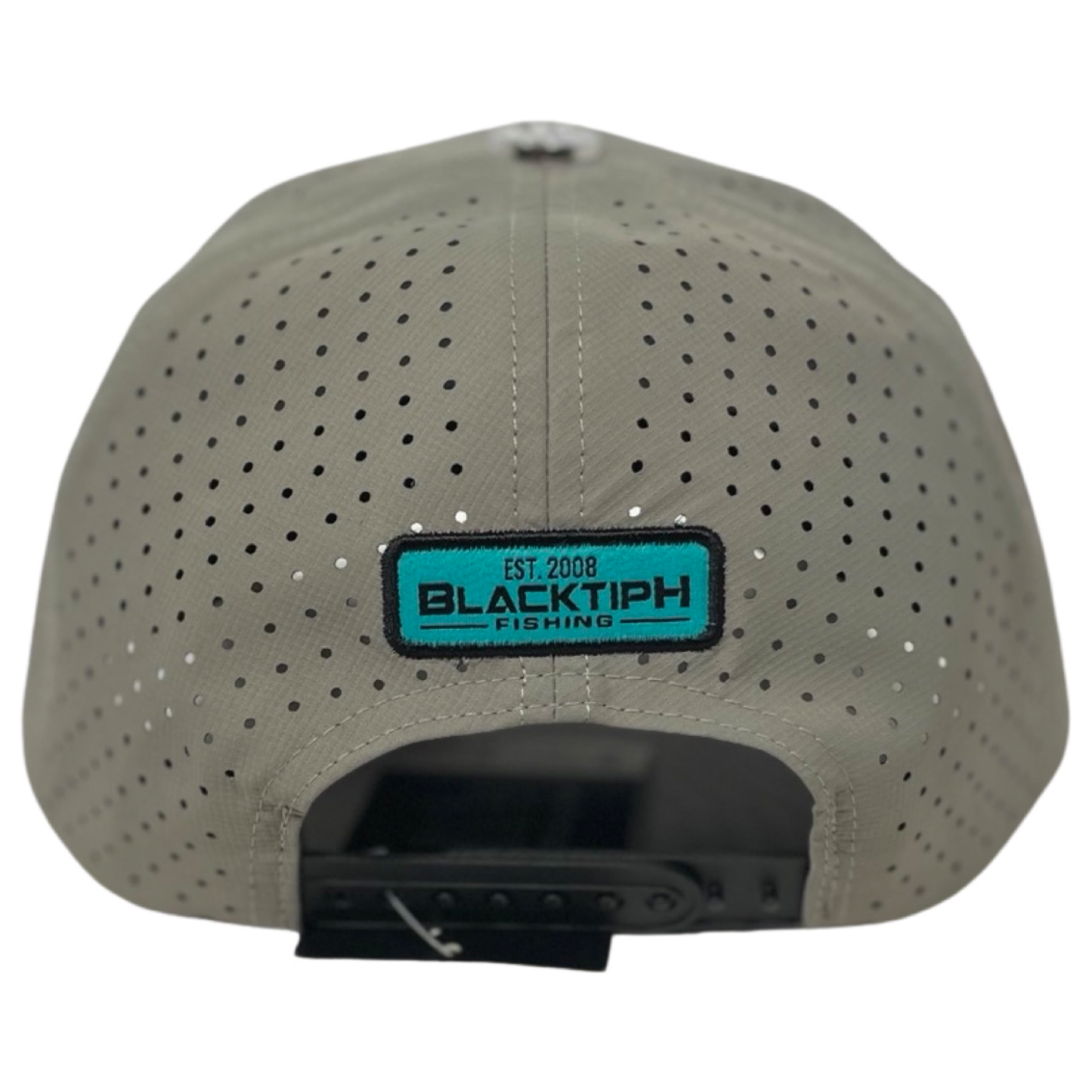 Grey Turquoise PVC Performance Snapback Hat