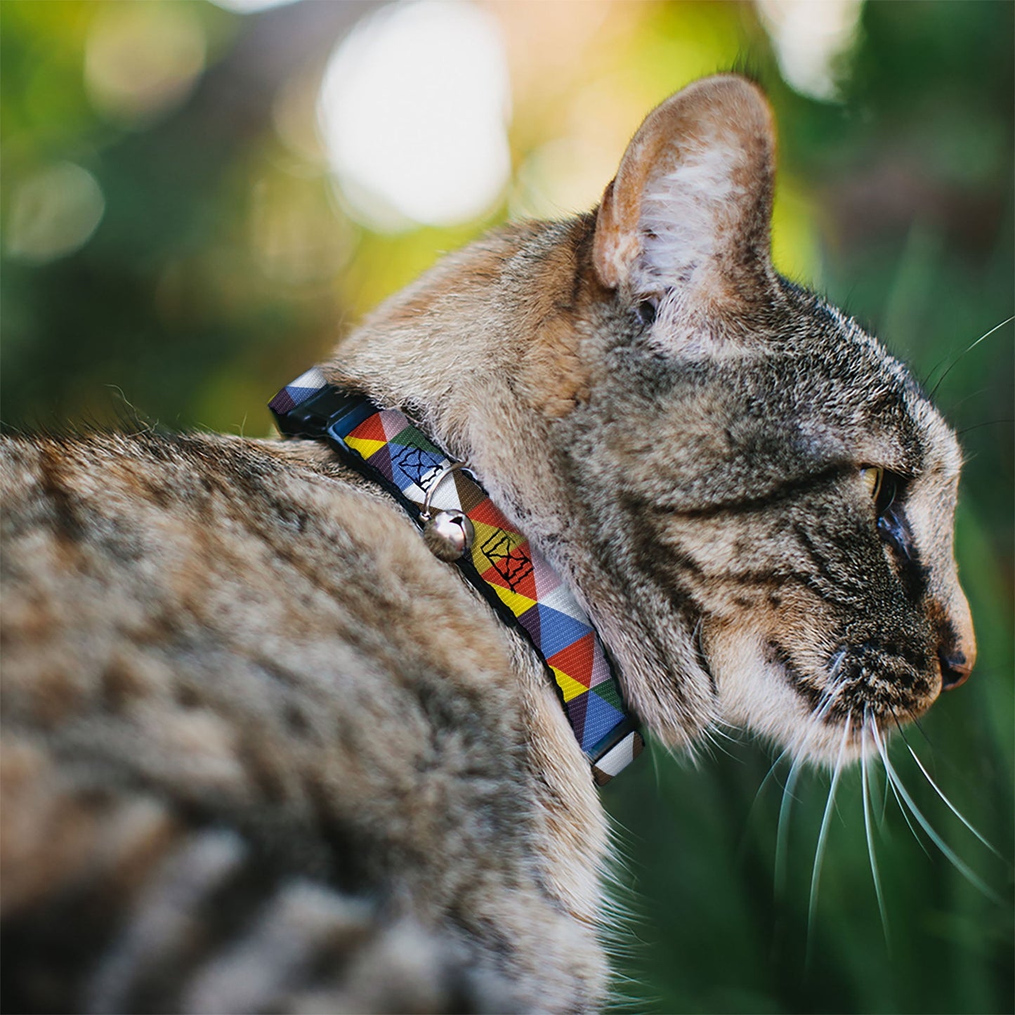 Cat Collar Breakaway - Geometric Triangle Blocks Multi Color