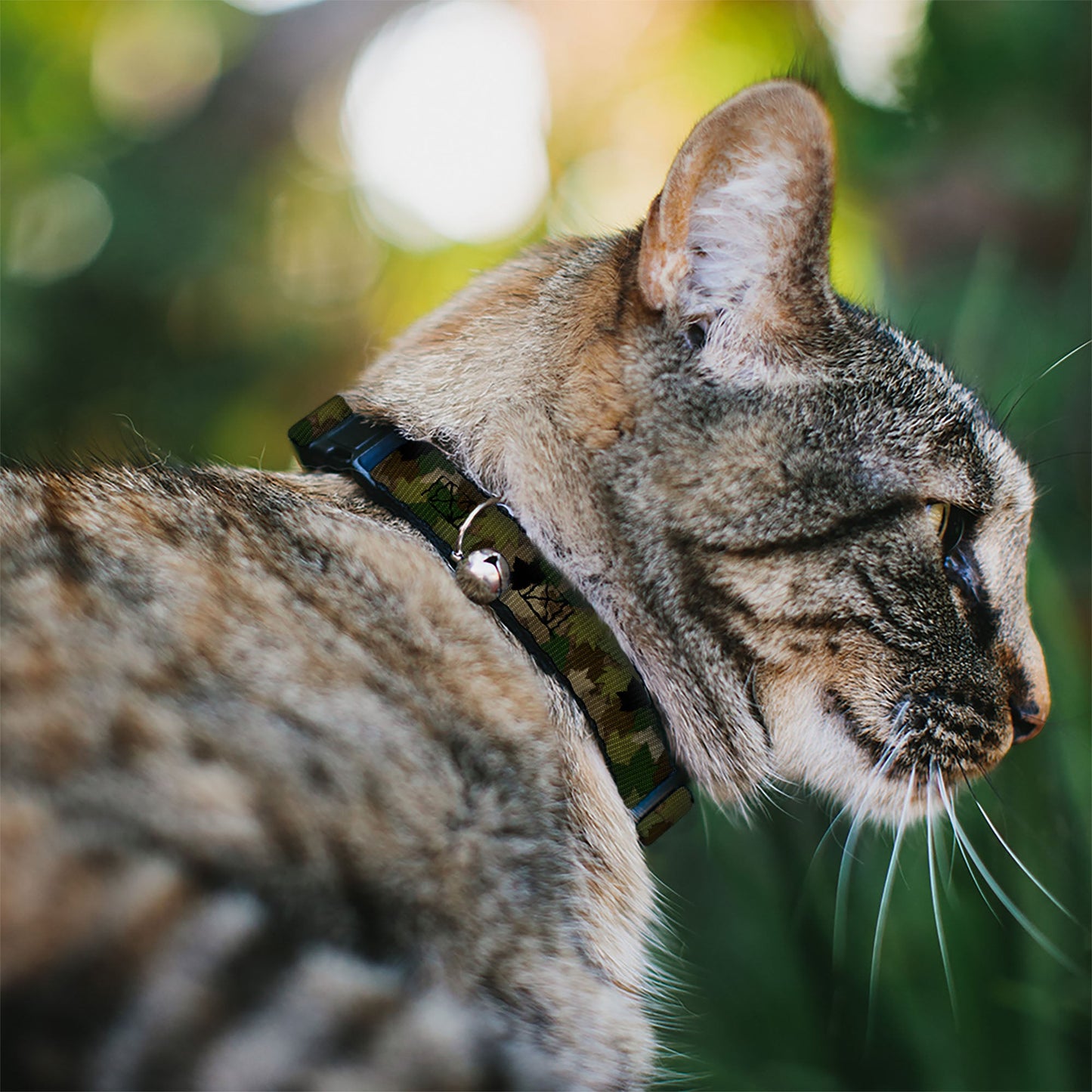 Cat Collar Breakaway - Leaf Camo Browns Greens Black