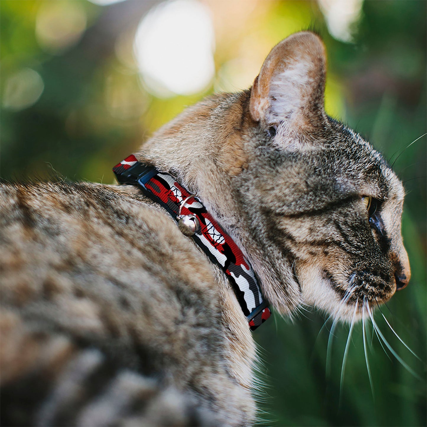 Cat Collar Breakaway - Camo Red Black Gray White