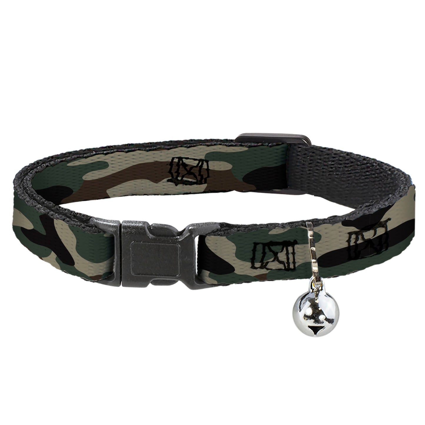Breakaway Cat Collar with Bell - Camo Olive3