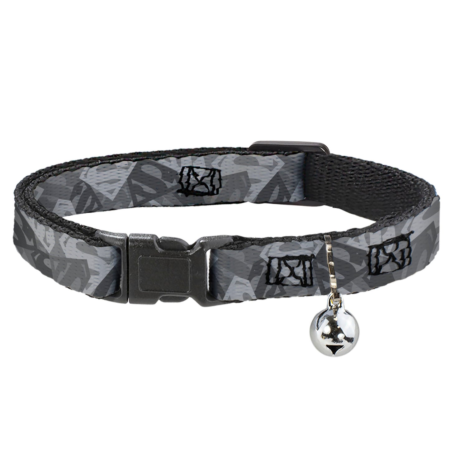 Cat Collar Breakaway - Superman Shield Camouflage Grays