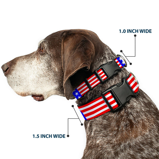 Plastic Clip Collar - Americana Stars & Stripes3 Red/White/Blue