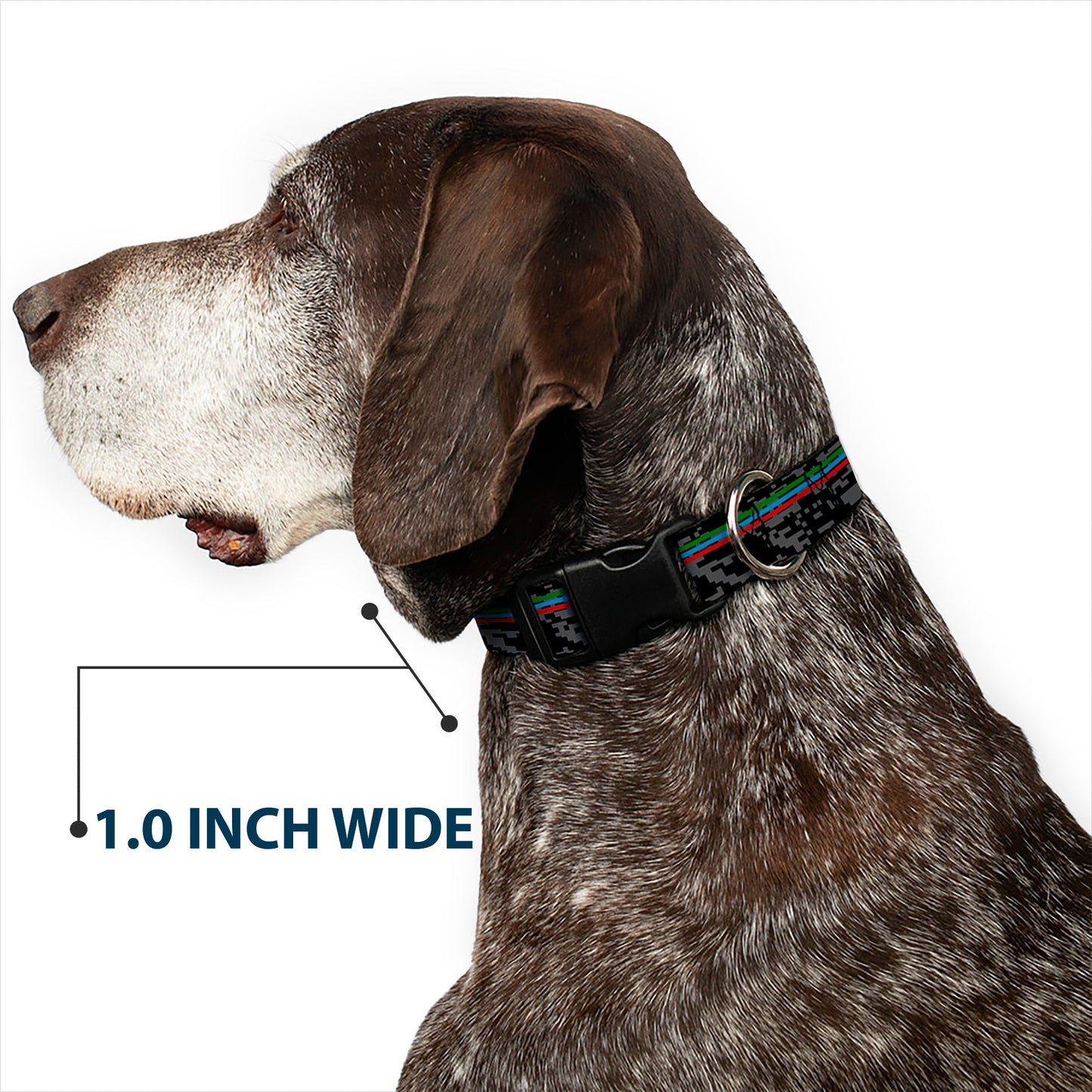 Plastic Clip Collar - Racing Stripes/Digital Camo Black/Gray/Green/Blue/Red