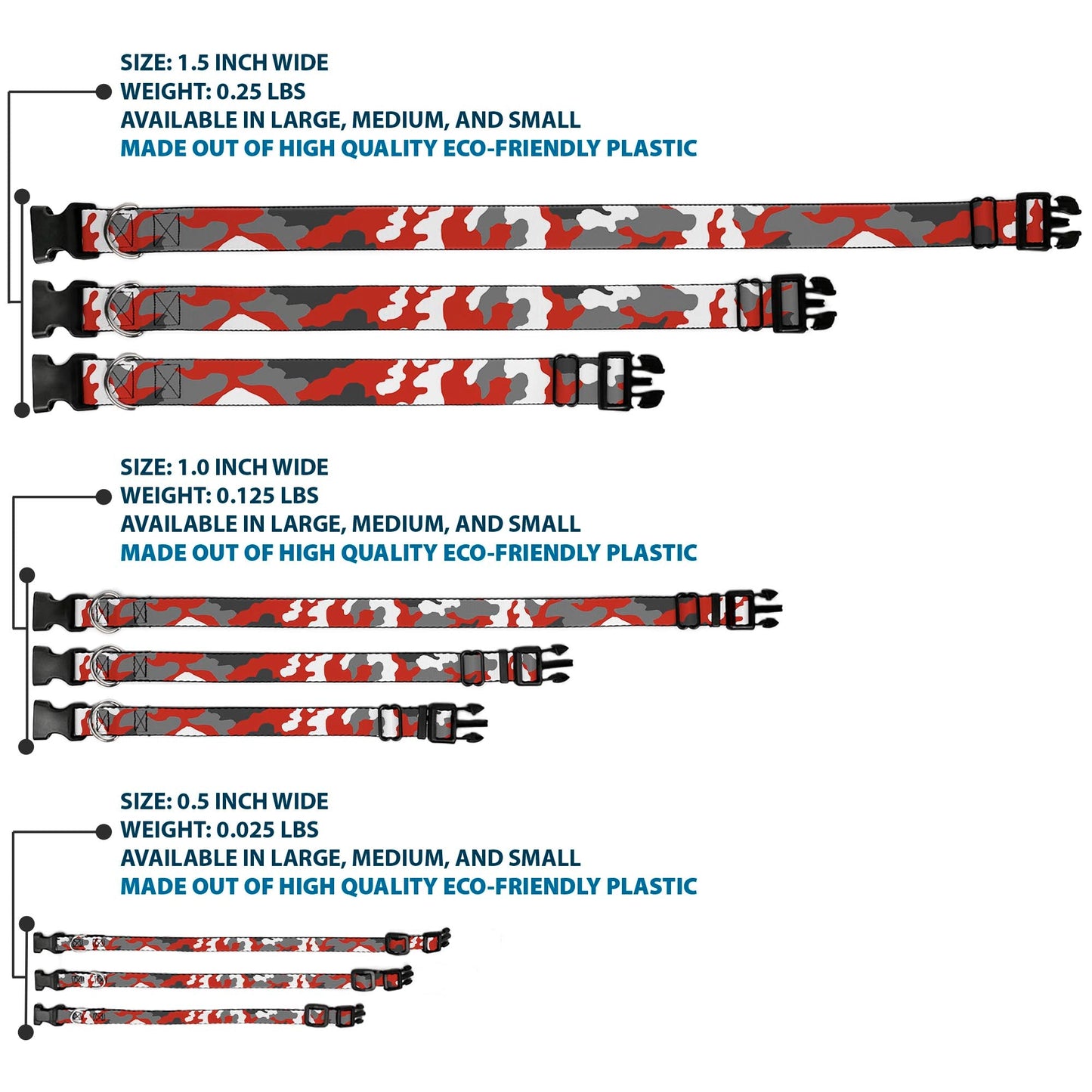 Plastic Clip Collar - Camo Orange