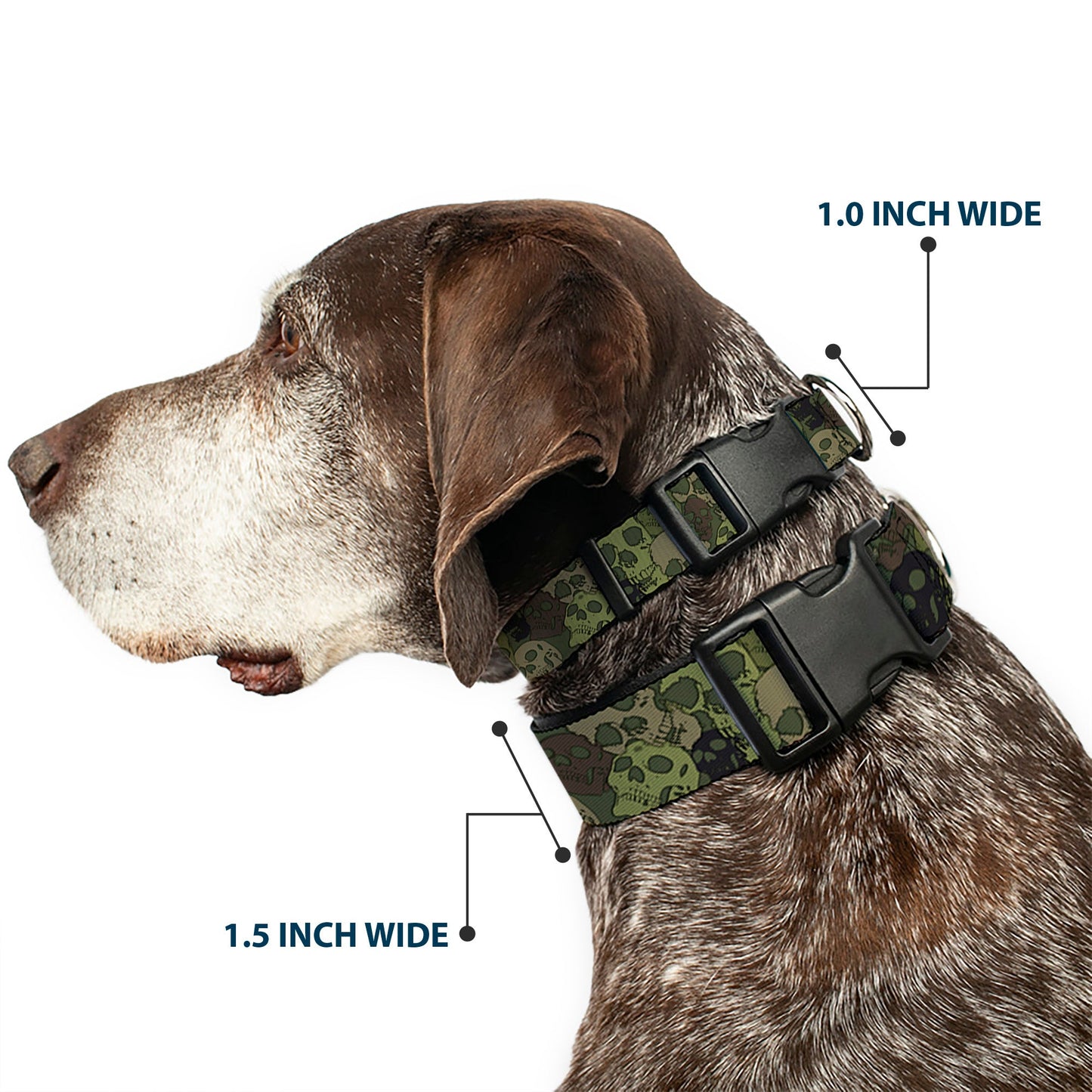 Plastic Clip Collar - Camo Olive Skull Yard