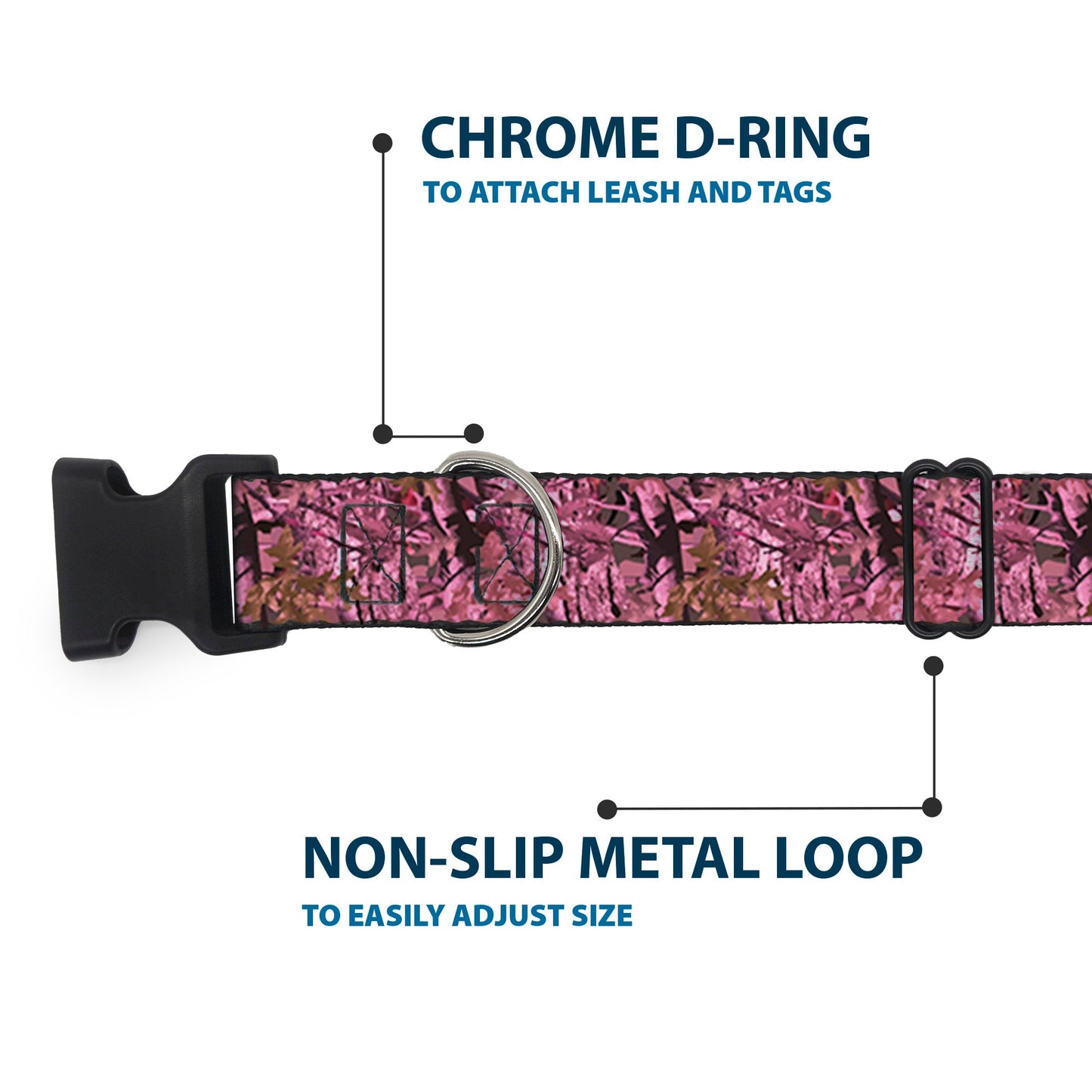 Plastic Clip Collar - Hunting Camo Pinks