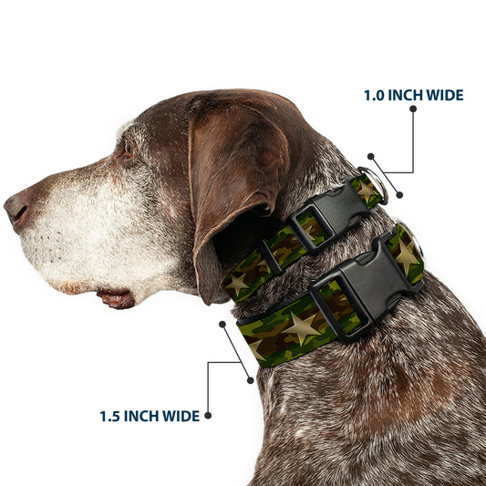 Plastic Clip Collar - Star Camo Olive/Gold