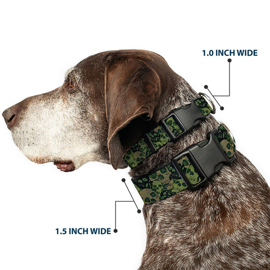 Plastic Clip Collar - Camo Olive/Black Skull Yard2